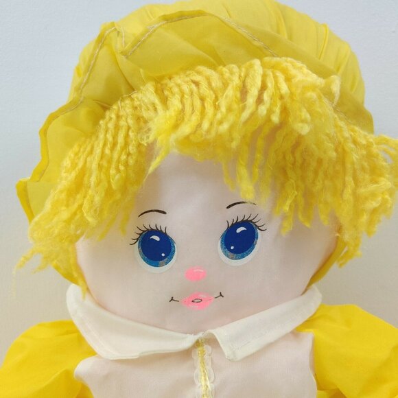 Vintage Happiness Aid Doll by Well Made Toys Yellow Outfit Parachute Nylon Toy - Picture 2 of 11